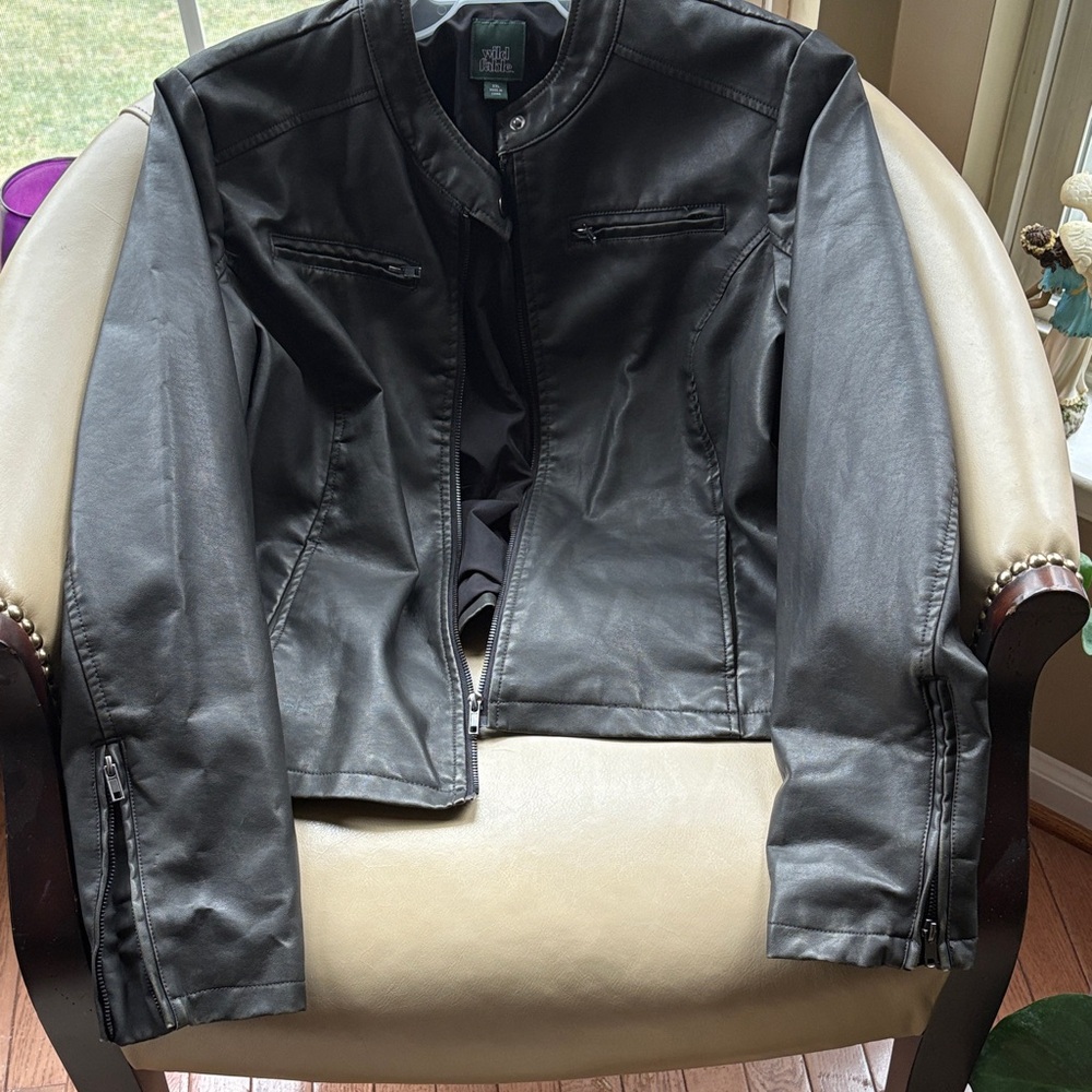 Wild Fable Sleek Black Leather Jacket